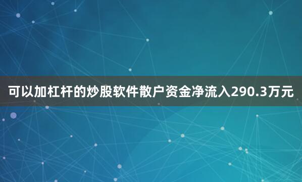 可以加杠杆的炒股软件散户资金净流入290.3万元