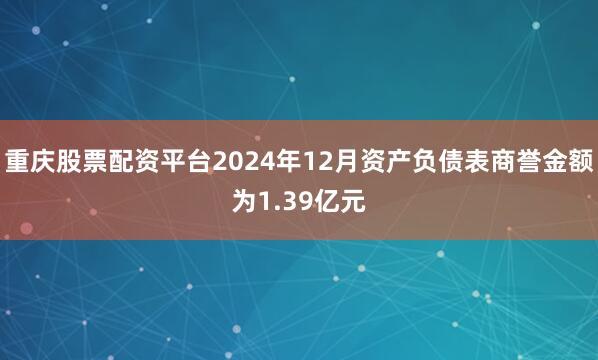 重庆股票配资平台2024年12月资产负债表商誉金额为1.39亿元